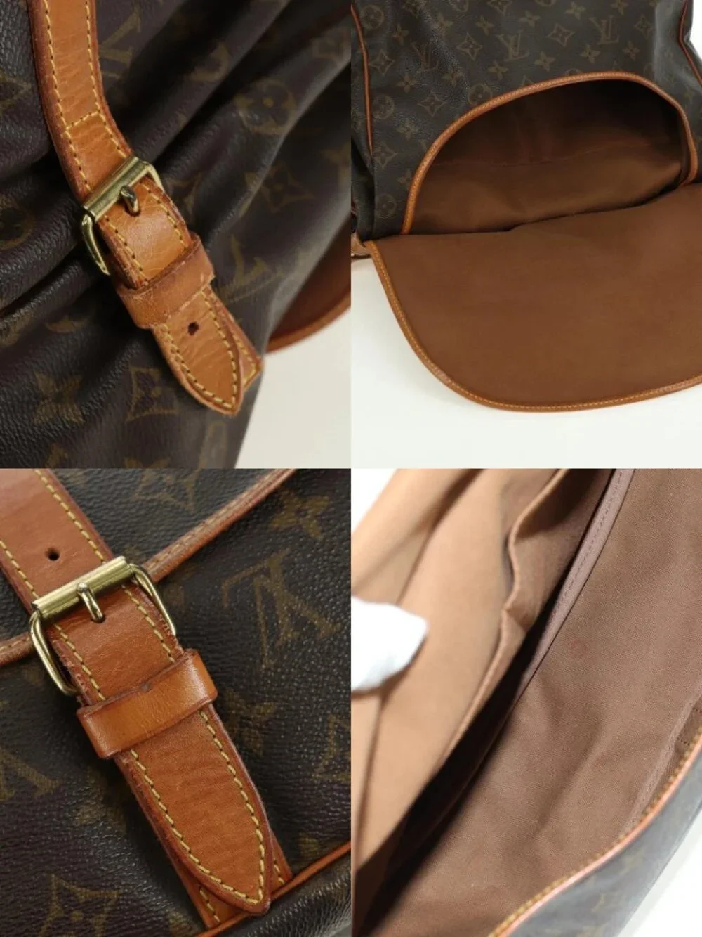 LOUIS VUITTON Monogram Saumur 35 Shoulder Bag M42254 LV Auth am11646A
